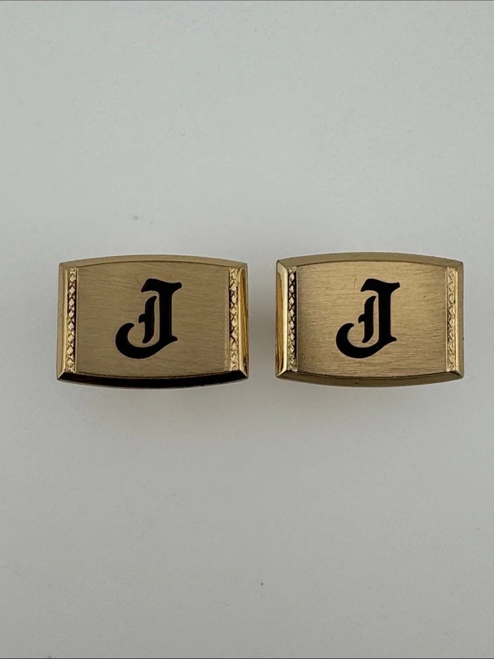 Vintage MCM Gold-Tone 'J' Initial Cufflinks for Men by Hickok